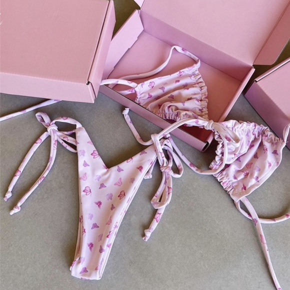 NEW! Purple Lilac Butterfly Bikini Swimsuit Set - Picture 7 of 17